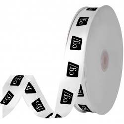 White Ribbon, double-sided, 7/8” x 100-yards